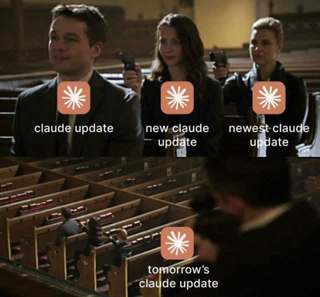 What's the movie of this meme? Suits very well the mood of Claude's daily  updates : r/ClaudeAI