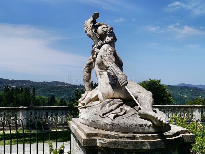 Statue of Achilles, Achilleion Palace, Corfu Stock Image - Image of ...