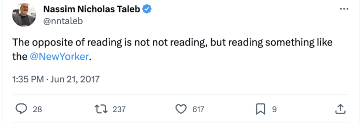 I enjoy reading The New Yorker, but not quite as much as I enjoy this tweet.