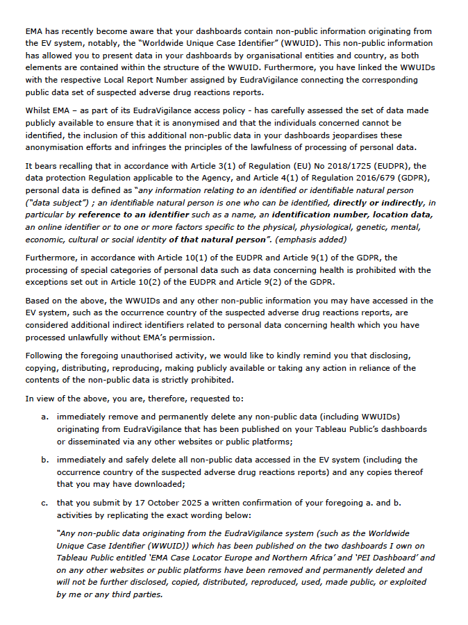 BREAKING: Un analist de date se confruntă cu cererea EMA de a șterge datele de farmacovigilență!- 4