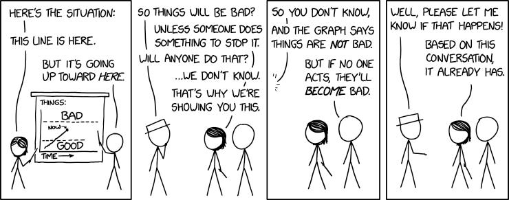 Comic: two figures discuss a bad-versus-good trending graph.