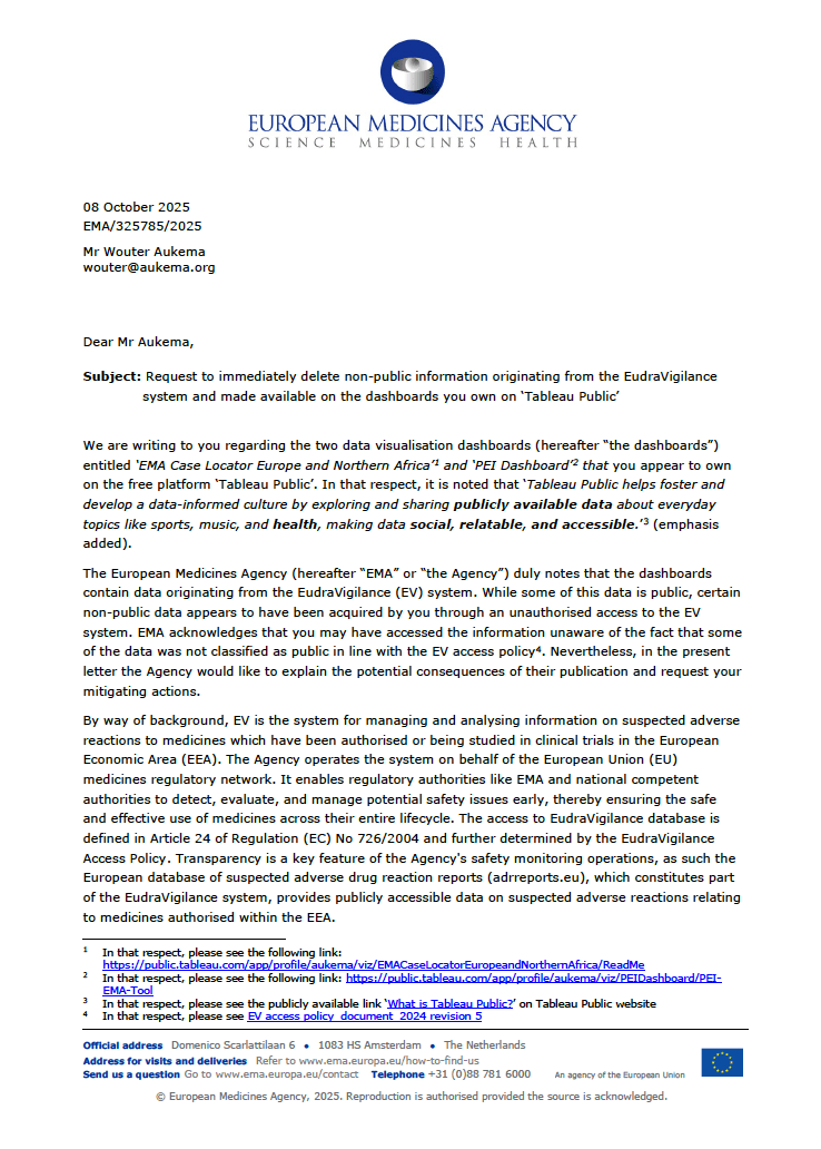 BREAKING: Un analist de date se confruntă cu cererea EMA de a șterge datele de farmacovigilență!- 3
