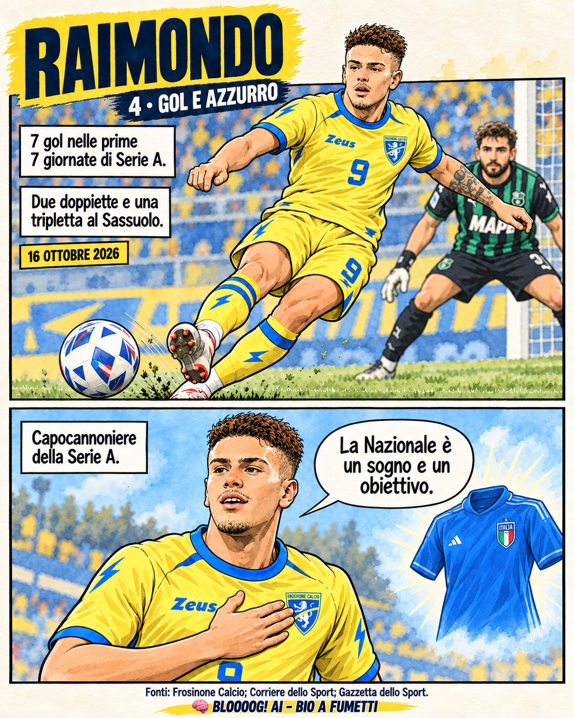 Antonio Raimondo, 22 anni attaccante del Frosinone - BLOOOOG! BIO A FUMETTI