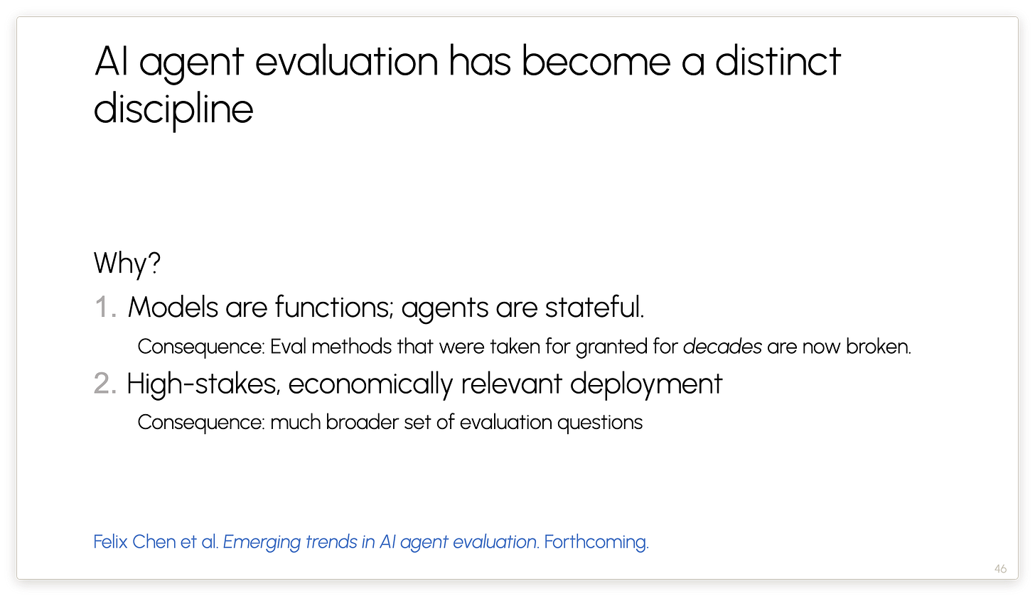 AI agent evaluation has become a distinct discipline