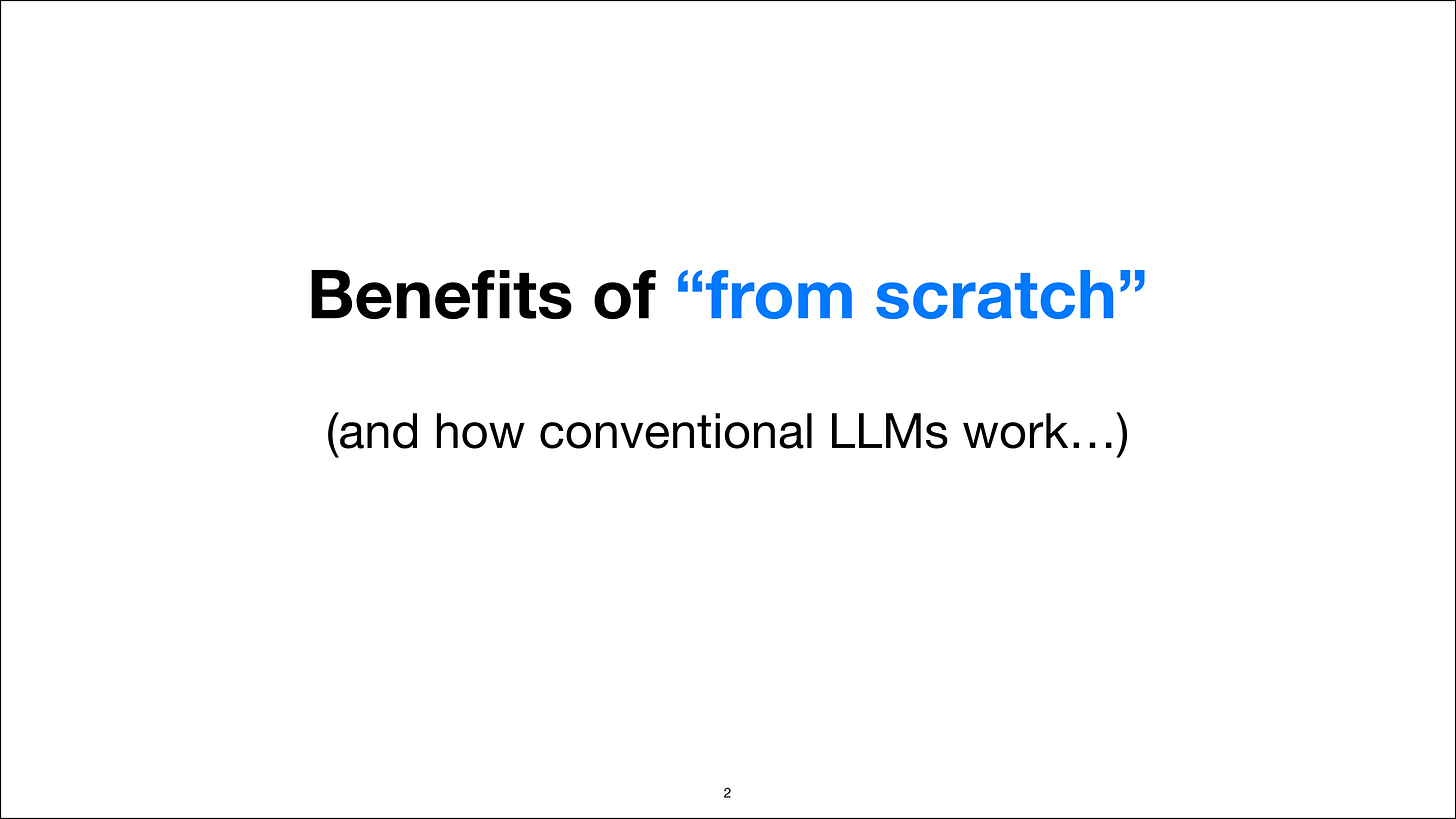 Benefits of working "from scratch"