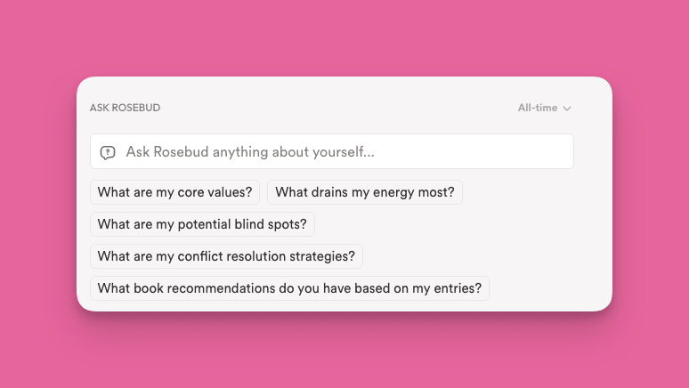 Rosebud 的 Ask Rosebud 功能 Rosebud 的 Ask Rosebud 功能