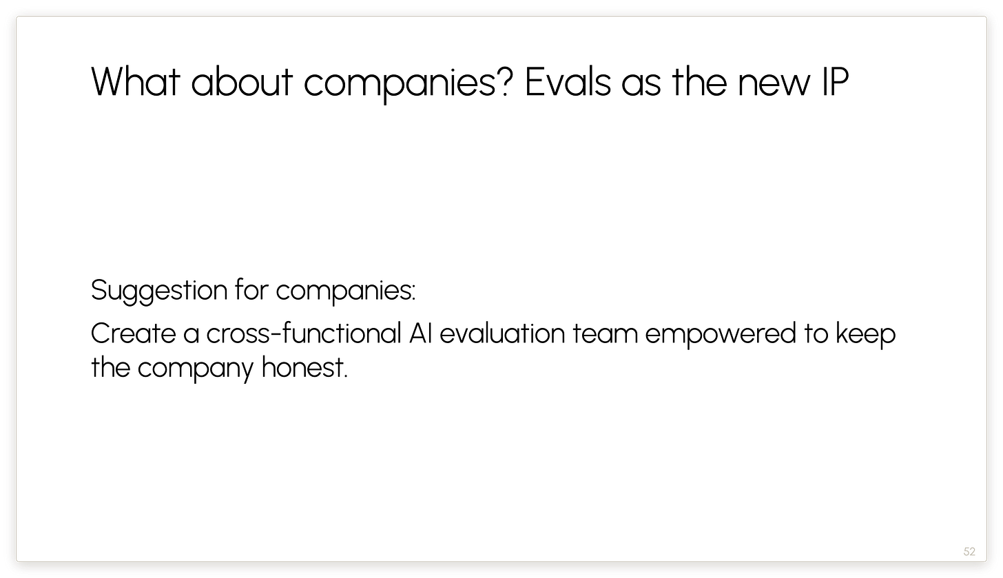 What about companies? Evals as the new IP