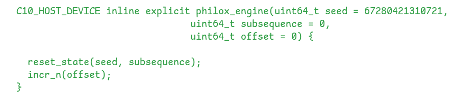 The philox_engine constructor definition