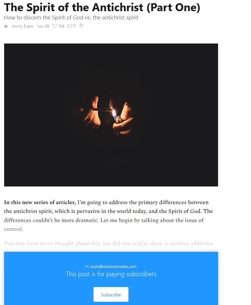 ***
And the Lord said: Depart from Me, for you did not serve Me, but followed false prophets and wolves in sheep’s clothing.
And I said, look, I was going to read the blog post on how to distinguish between the the Spirit of God and the Antichrist...