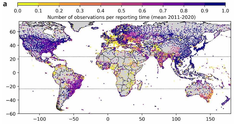 The Spatial Edge - 🌐 Why weather forecasts are worse in poorer countries