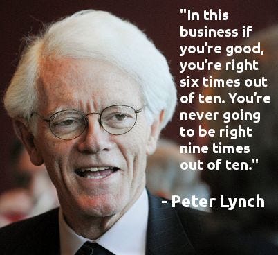Châm ngôn đầu tư: Bạn chỉ cần đúng 6 trên 10 lần thôi – Peter Lynch – The  Golden Newsletter Vietnam