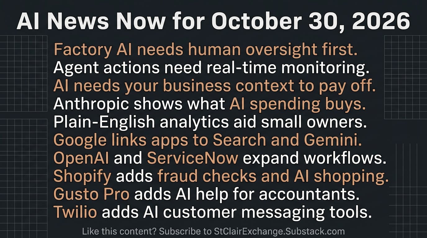 AI News Now for October 30, 2026