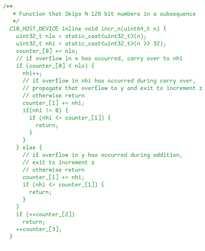 Definition of incr_n function that increments the counter by an arbitrary 64-bit value