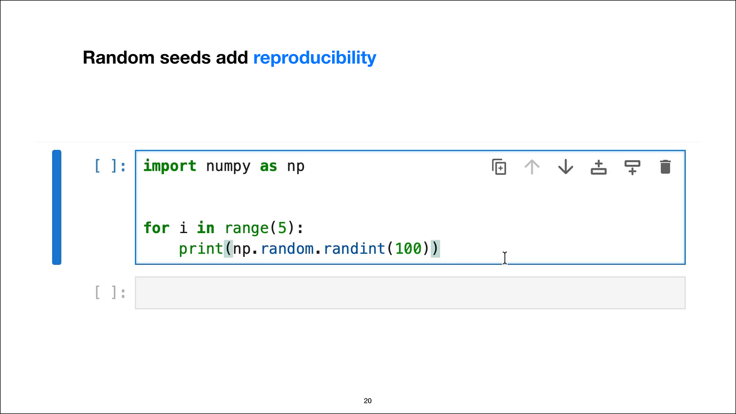 Random seeds add reproducibility