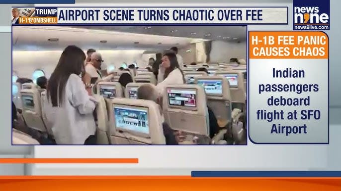 H-1B Visa Fee Panic: Indian Passengers Rush Off Emirates Flight in San  Francisco | News9