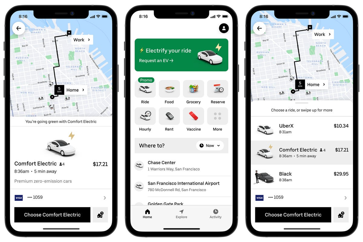 Uber Launches Comfort Electric Ride-Hailing Tier, EV Tools for Drivers -  CNET