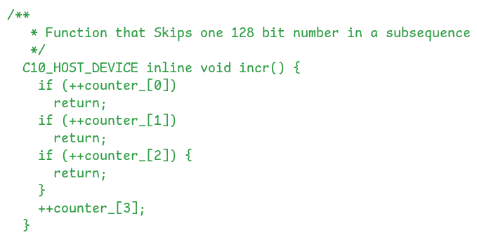 Definition of the incr function that increments the counter