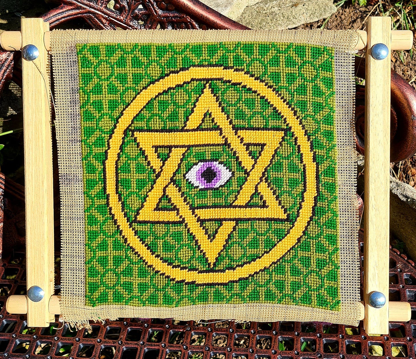 completed Seal of Solomon tapestry by Duncan Fleming completed Seal of Solomon tapestry by Duncan Fleming