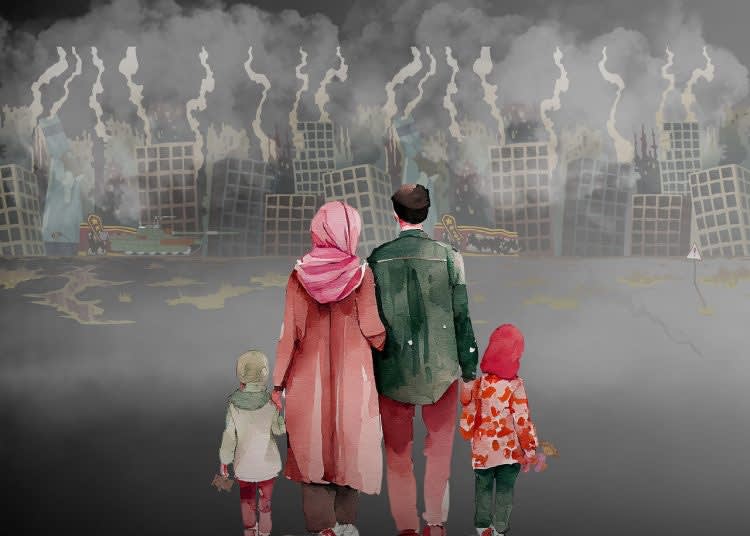 A family facing war representing the need of integration to understand immigration