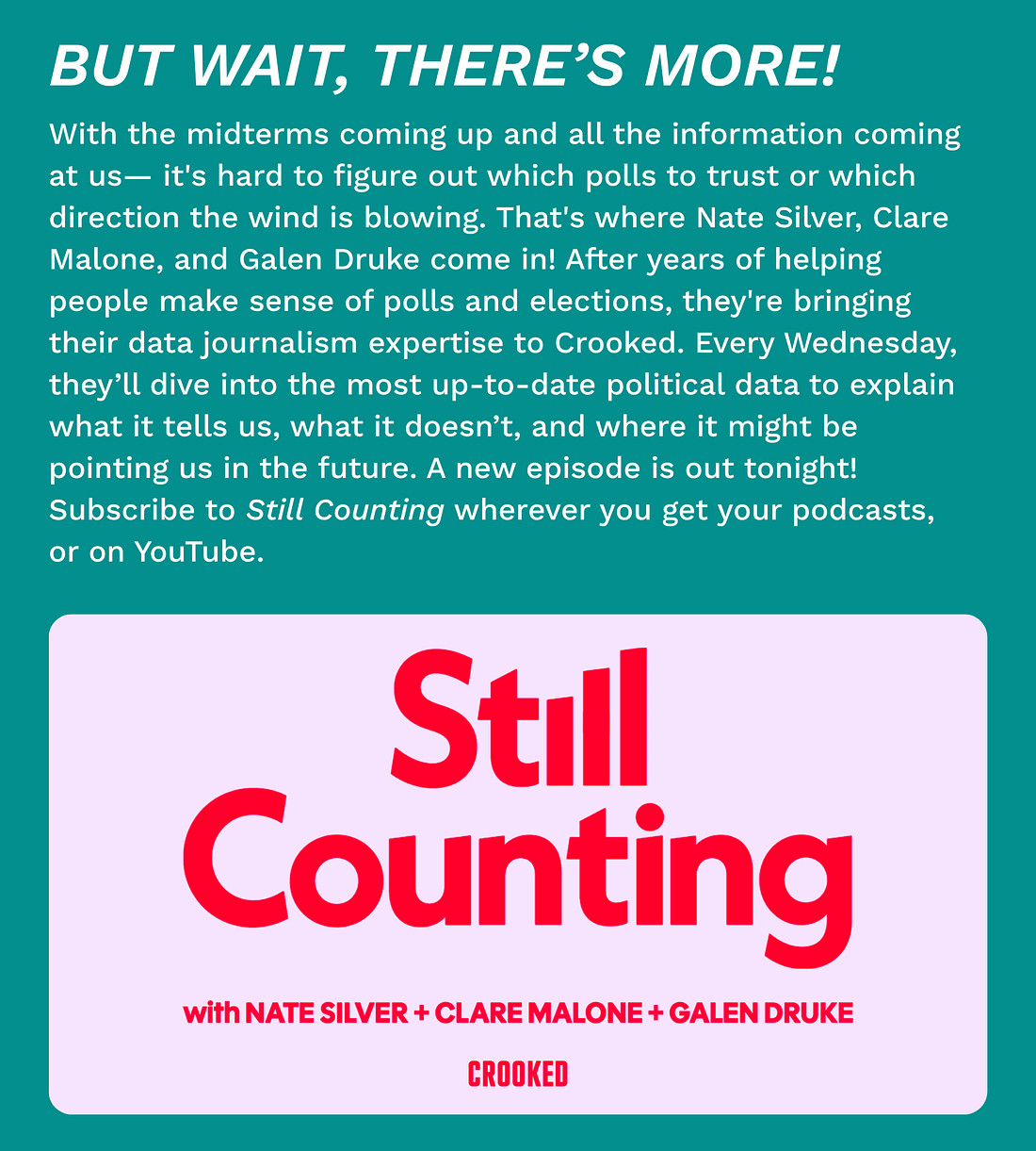 An ad for Still Counting