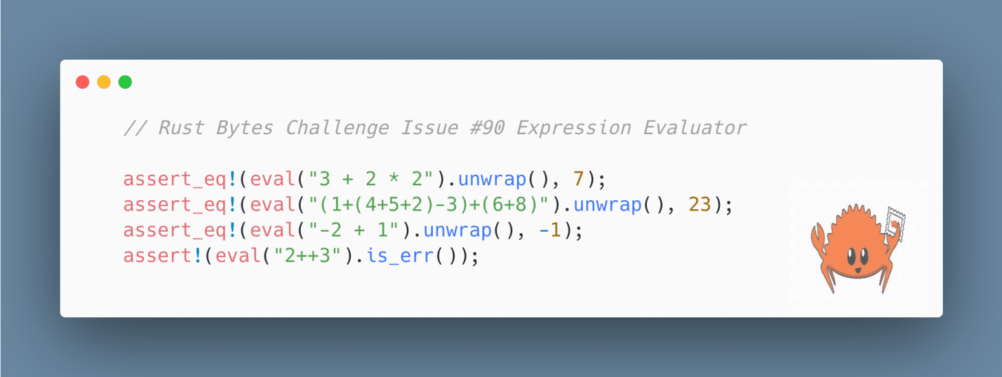 Rust Bytes Challenge Issue #90 Expression Evaluator  Rust Bytes Challenge Issue #90 Expression Evaluator
