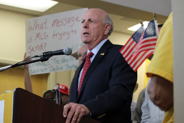 Steve Pearce speaks during a news conference in Albuquerque, New Mexico.