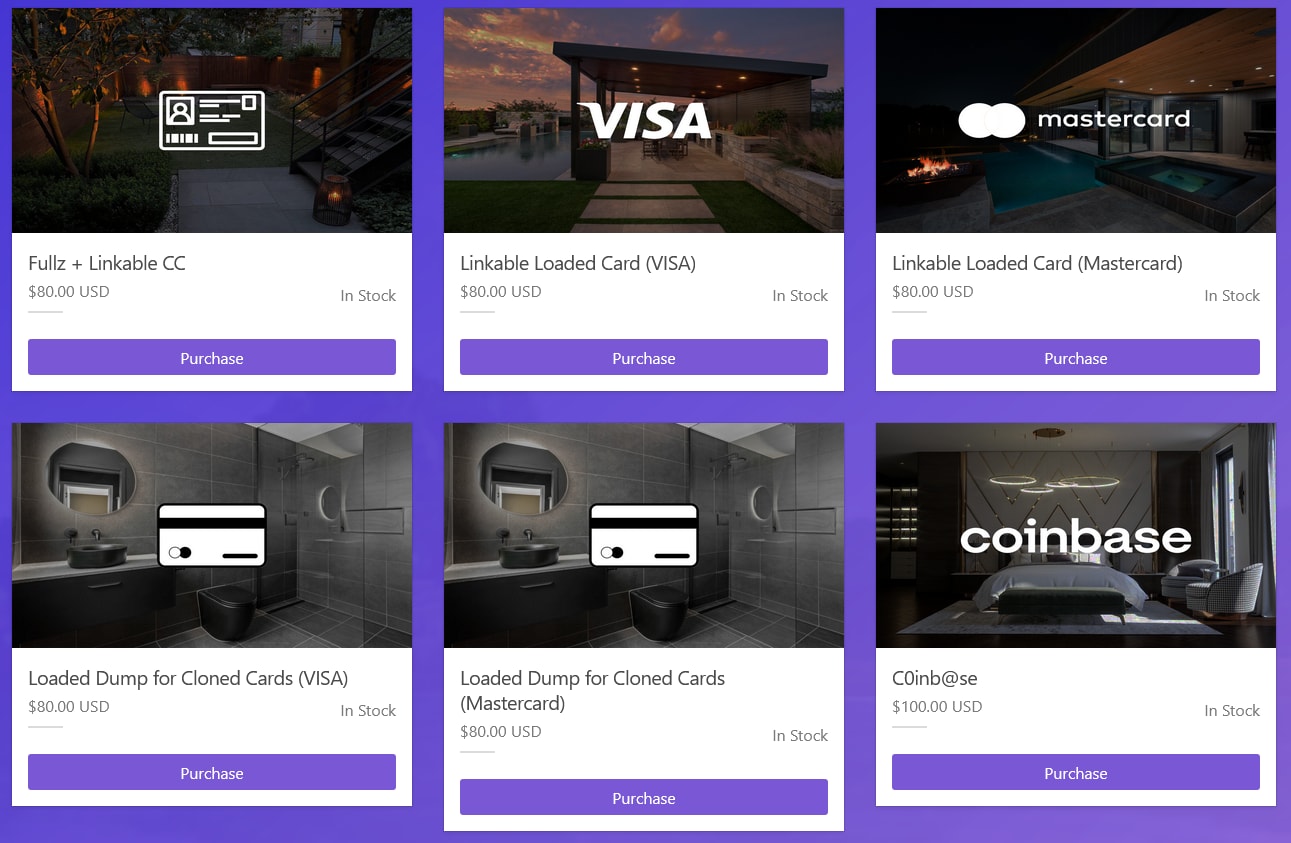 Screenshot of the Punchmade card shop