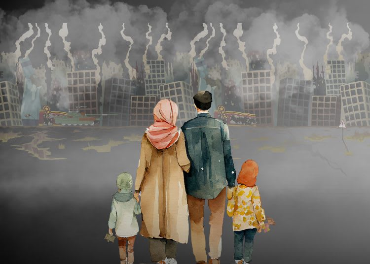 A family facing war representing the need of integration to understand immigration