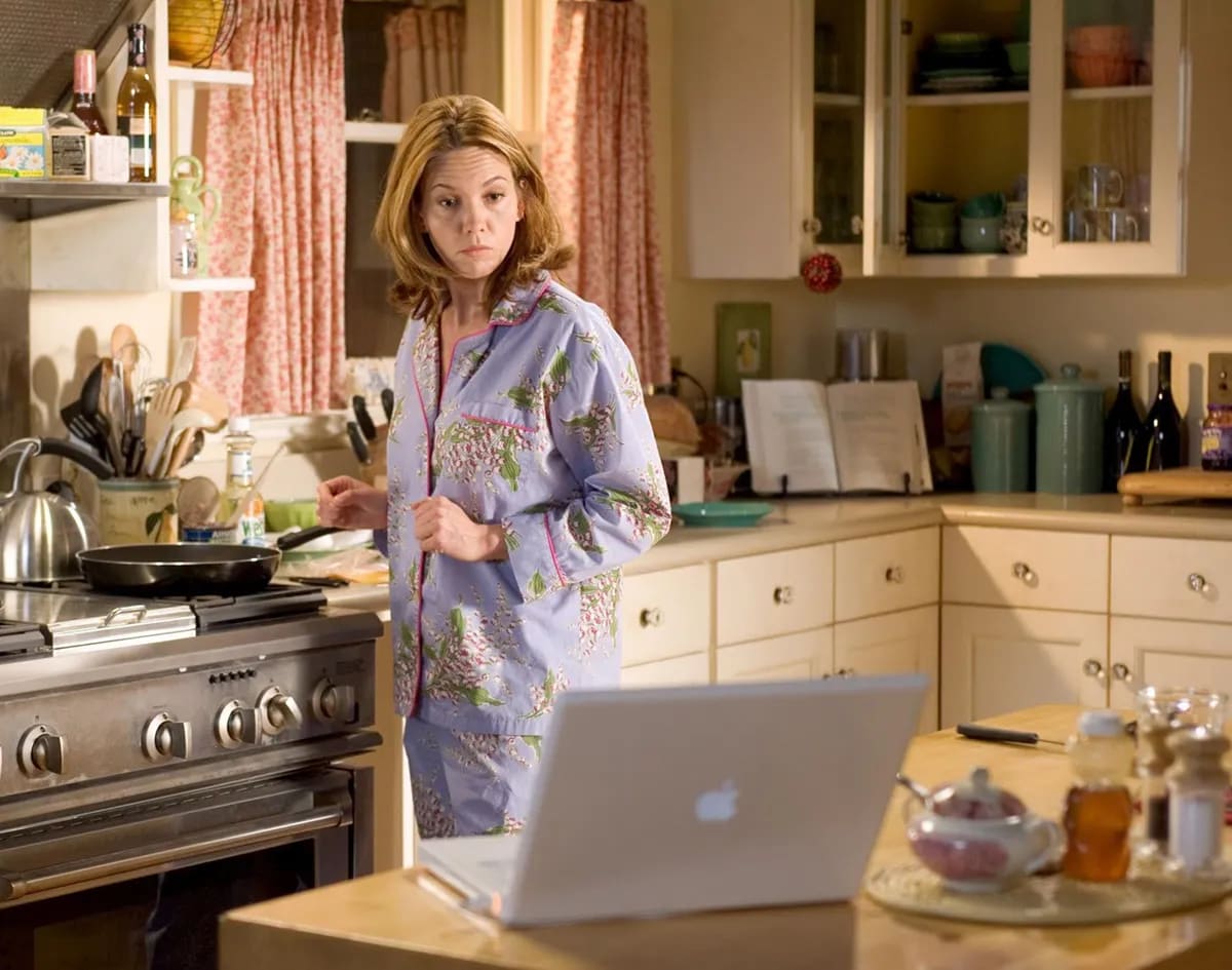 right-50 Diane, a main character from the movie ‘Must Love Dogs’, 2005 attempting to find her love online