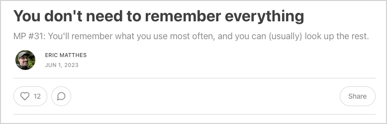 header of a substack post, showing plenty of space near the likes and comments icons, and author name and date