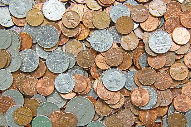 US Coins Huge pile of the US coins us coins stock pictures, royalty-free photos & images
