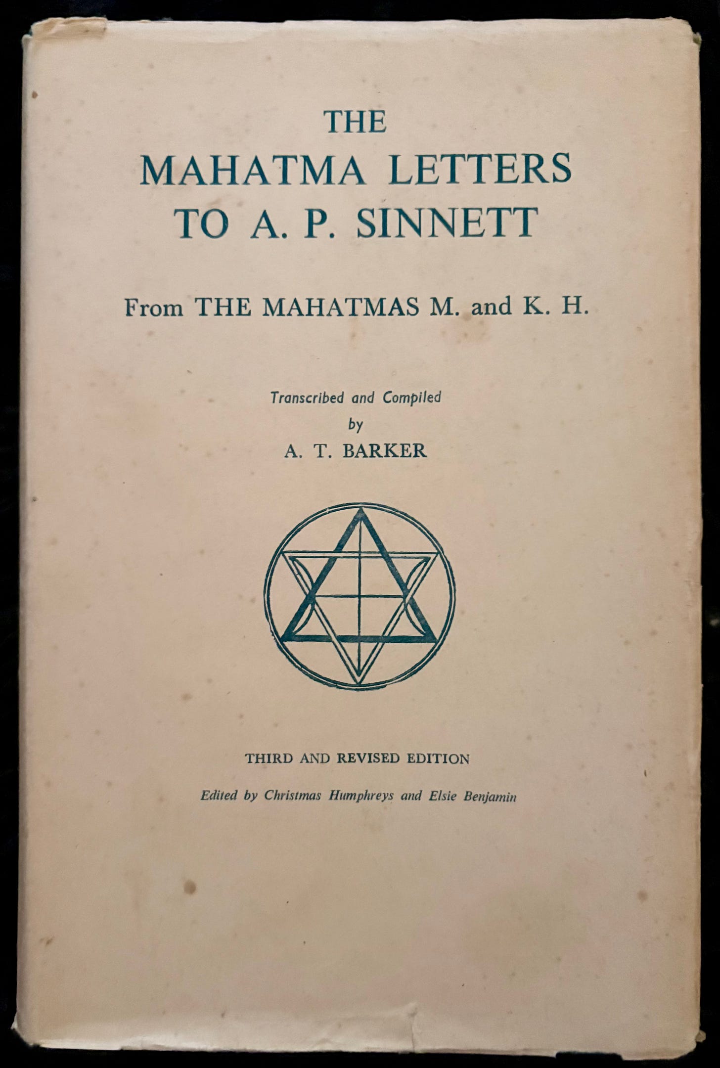 The Mahatma Letters book The Mahatma Letters book