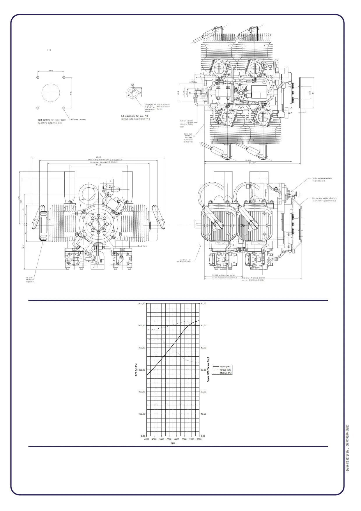 Limbach L550E Mechanical Dimensions and Altitude and Power Figures