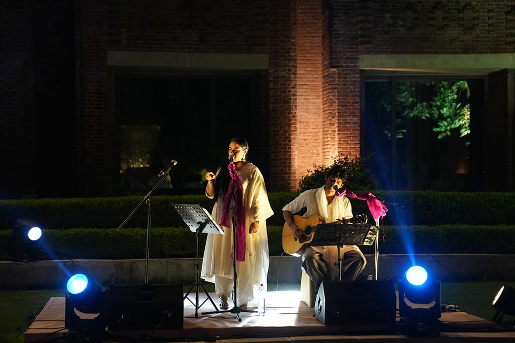 Priya Malik, poet and mentor at the Bridal Retreat India, leading an empowering evening session with brides-to-be in Jaipur.