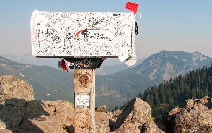 white mail box on mountain white mail box on mountain