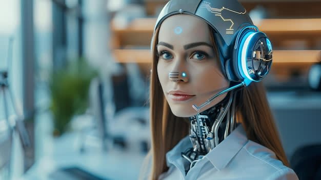 AIpowered virtual assistant managing daily office operations | Premium ...