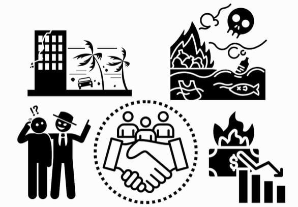 Illustration of a leader providing clarity to a team in the face of external uncertainty
