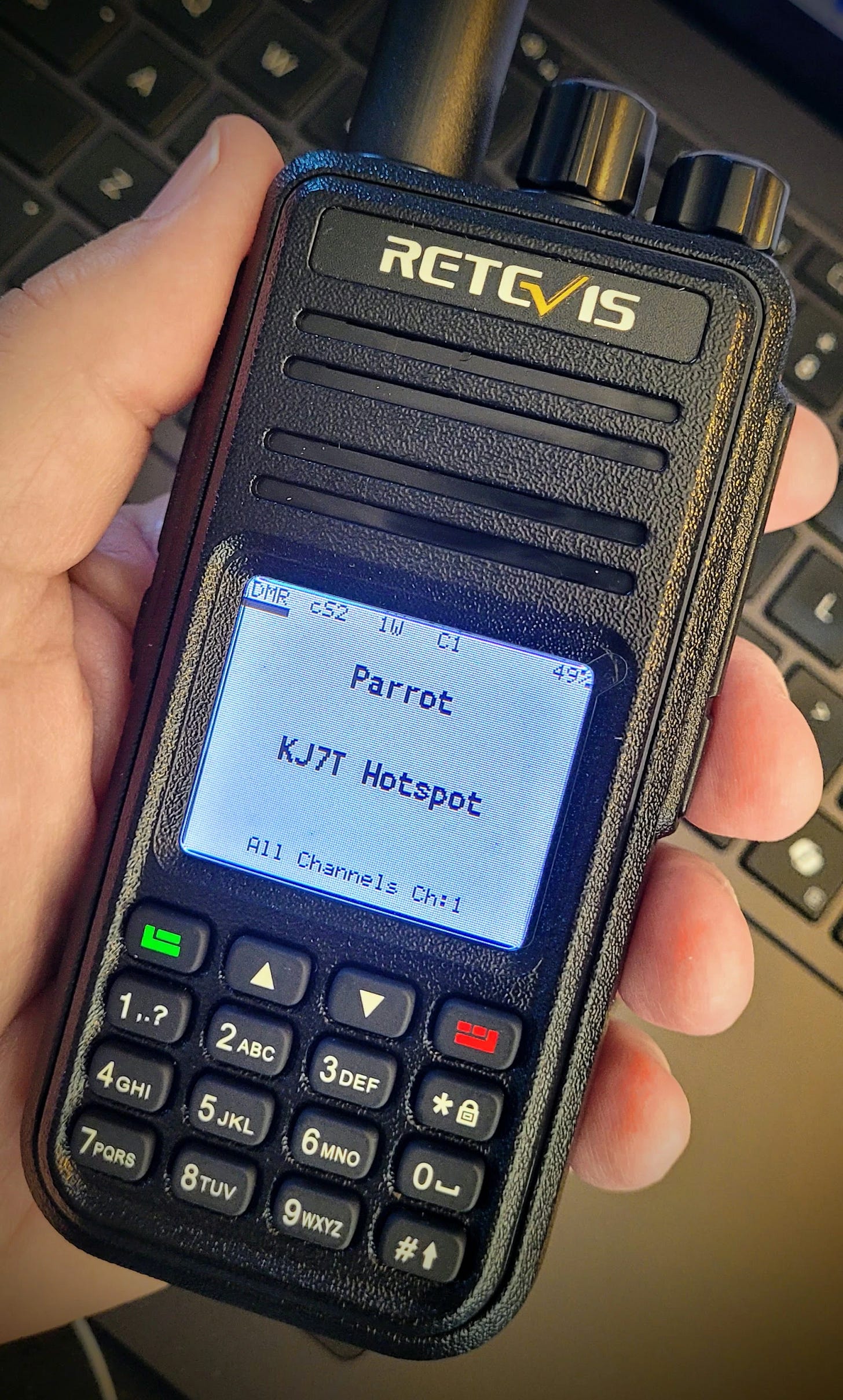 Retevis RT3S in hand