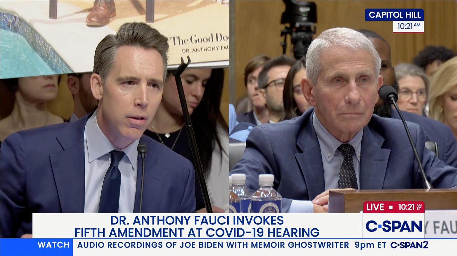Fauci Shocks Congress with 111 Pleas to the Fifth Amendment