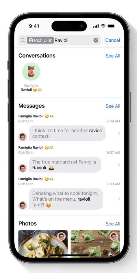 Marketing images from Apple for iOS 17 and Sonoma