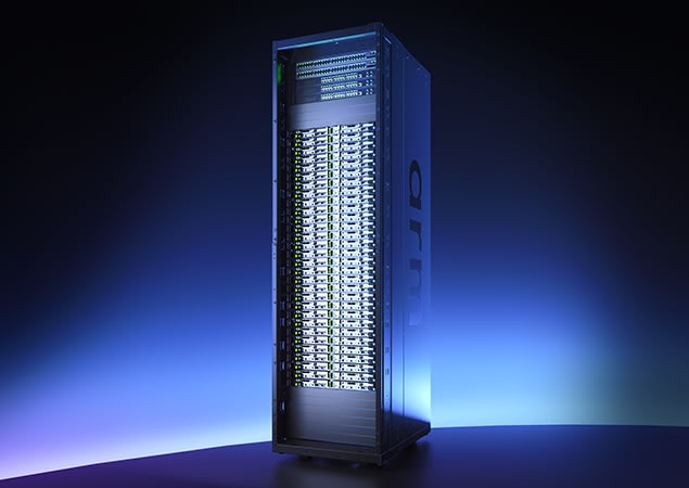 Single tall server rack with visible components