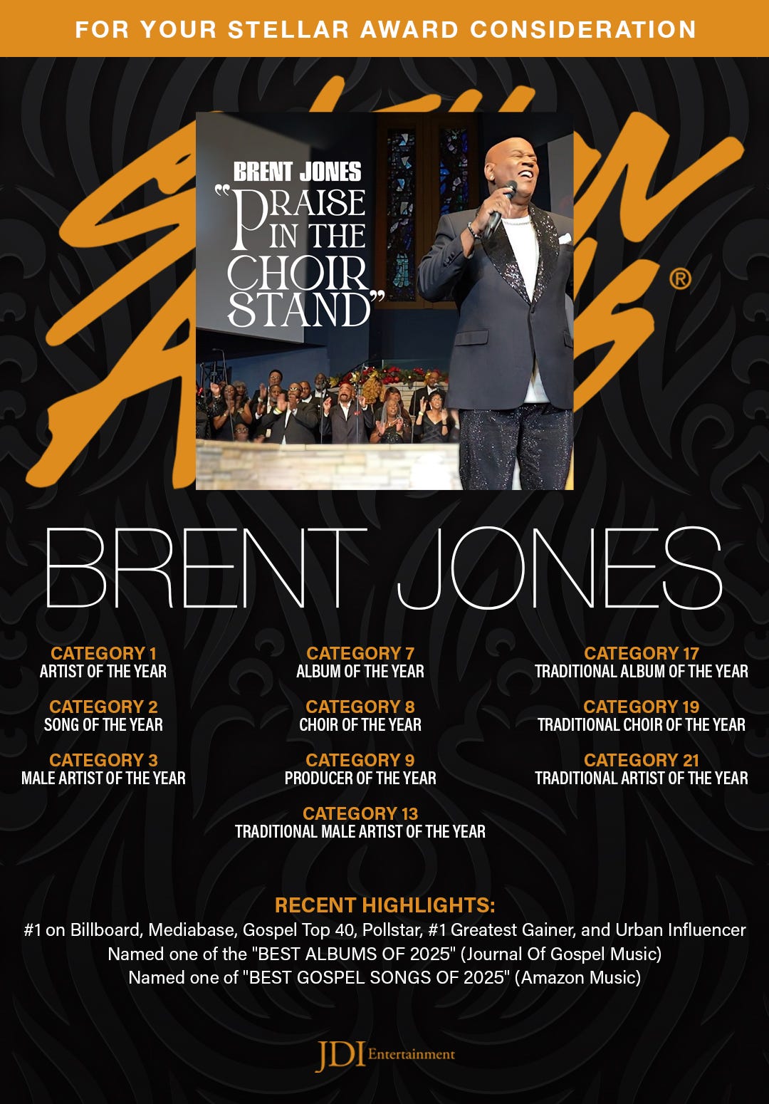 Brent Jones Earns First Ballot Consideration in 10 Categories for the ...