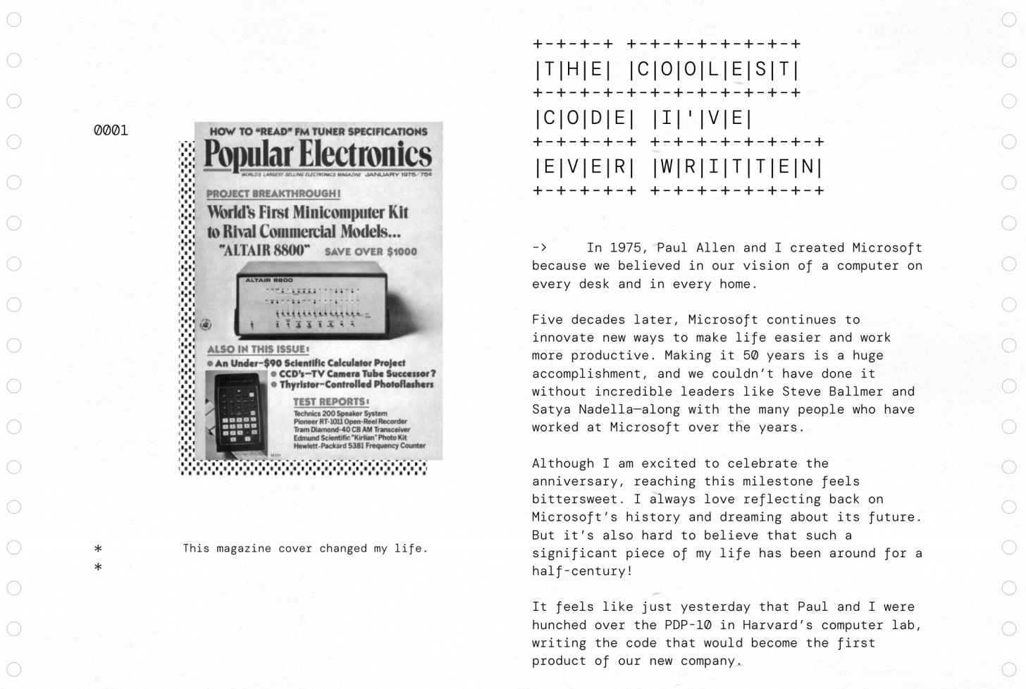 A capture of Bill Gates’s website for his book Source Code including the Altair Computer on the cover of ‘Popular Electronics’ magazine’ A capture of Bill Gates’s website for his book Source Code including the Altair Computer on the cover of ‘Popular Electronics’ magazine’
