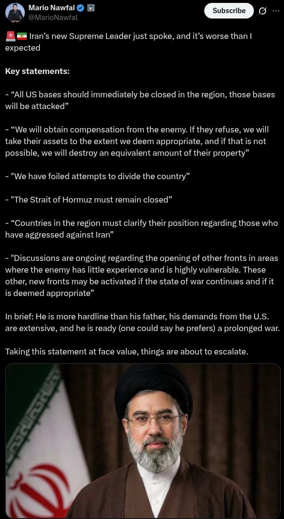 New Ayatollah's First Message: Hormuz Strait Stays Closed, 'More Fronts' Could Open in the War New Ayatollah's First Message: Hormuz Strait Stays Closed, 'More Fronts' Could Open in the War