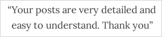 "Your posts are very detailed and easy to understand. Thank you." "Your posts are very detailed and easy to understand. Thank you."