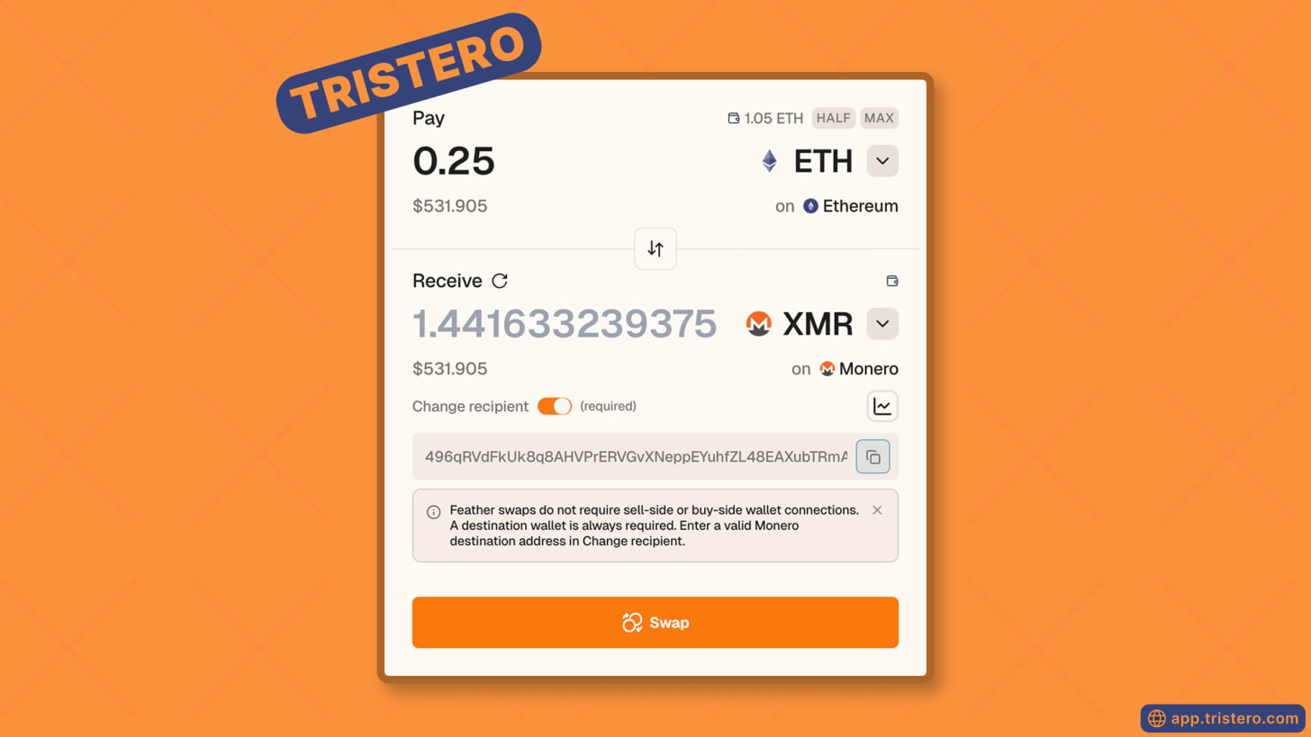 r/Monero - You can now buy XMR on Tristero