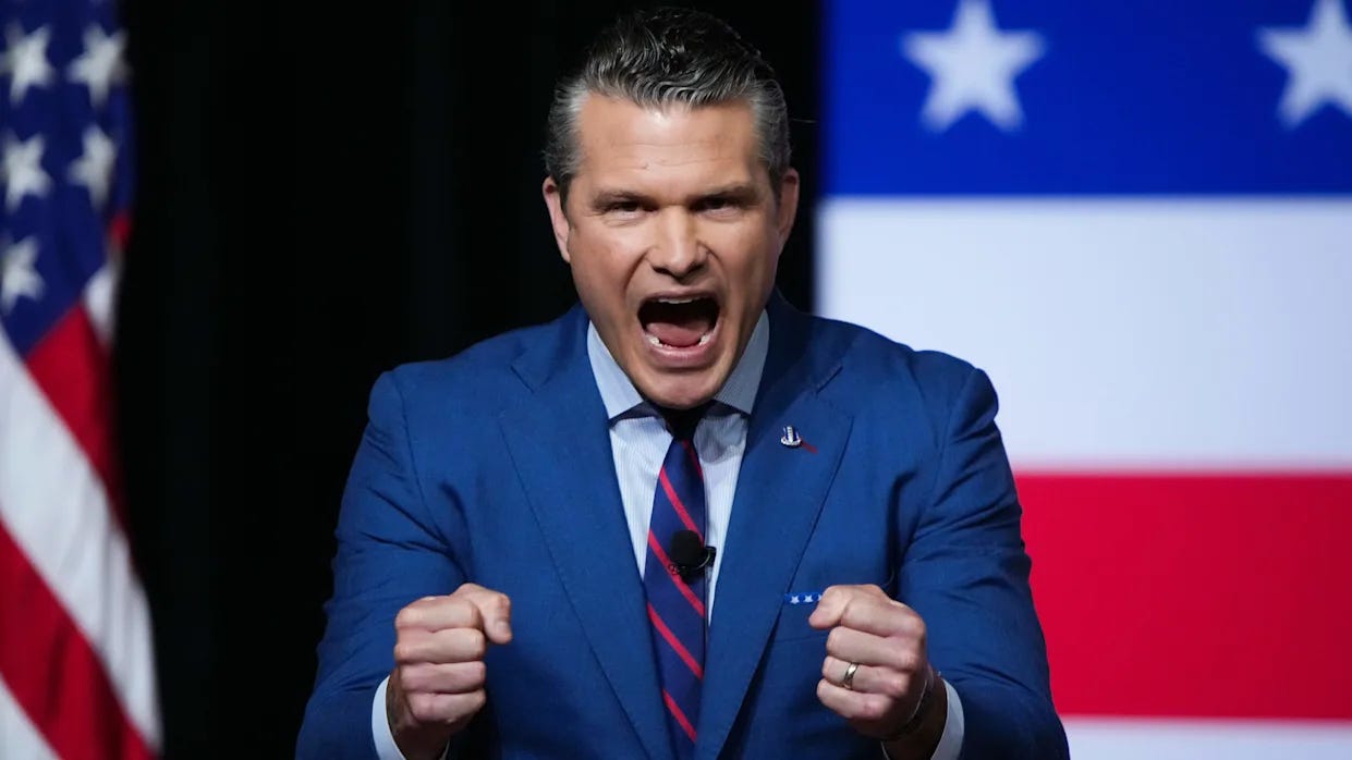Watching Pete Hegseth humiliated when no one claps at his weird speech ...