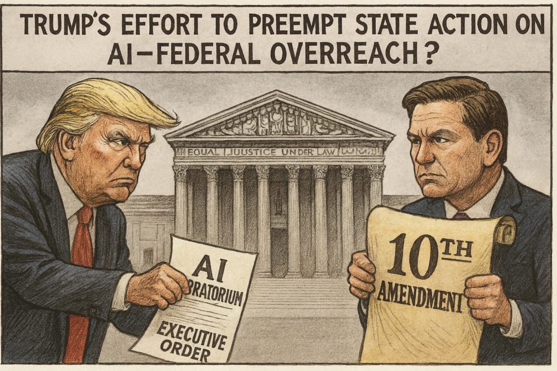 Gov. DeSantis of Florida Is Critical Of Trump’s Effort to Preempt States on AI