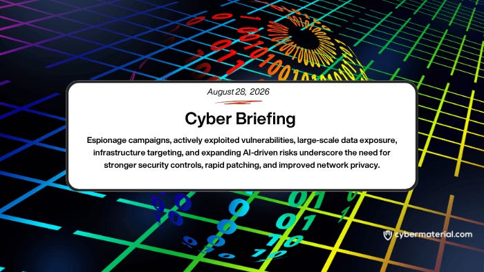 Cyber Briefing – 2026.08.28 – CyberMaterial Cyber Briefing – 2026.08.28 – CyberMaterial