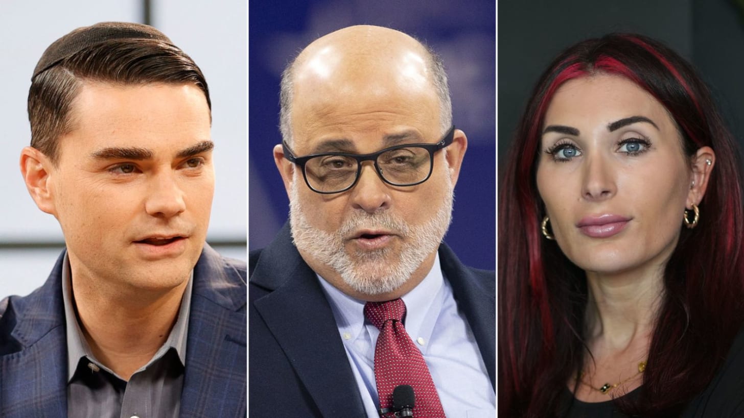 From left: Ben Shapiro, Mark Levin and Laura Loomer.